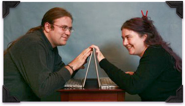 Jen + Rob @ laptops